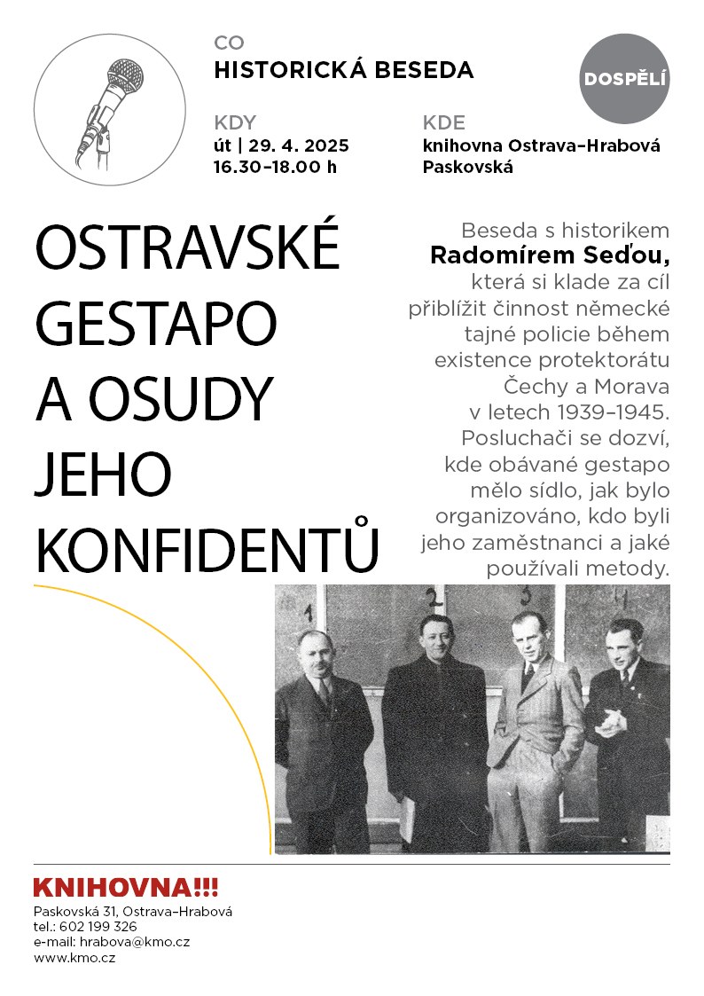 BESEDA V KNIHOVNĚ: OSTRAVSKÉ GESTAPO A OSUDY JEHO KONFIDENTŮ 