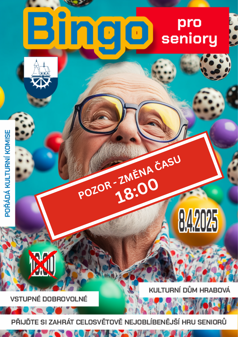 BINGO PRO SENIORY – POZOR, ZMĚNA ČASU