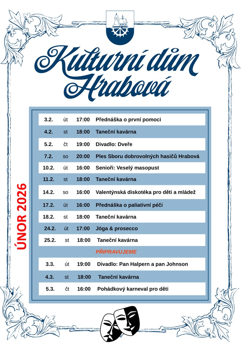 KULTURNÍ DŮM HRABOVÁ: ÚNOR V PLNÉM TEMPU 
