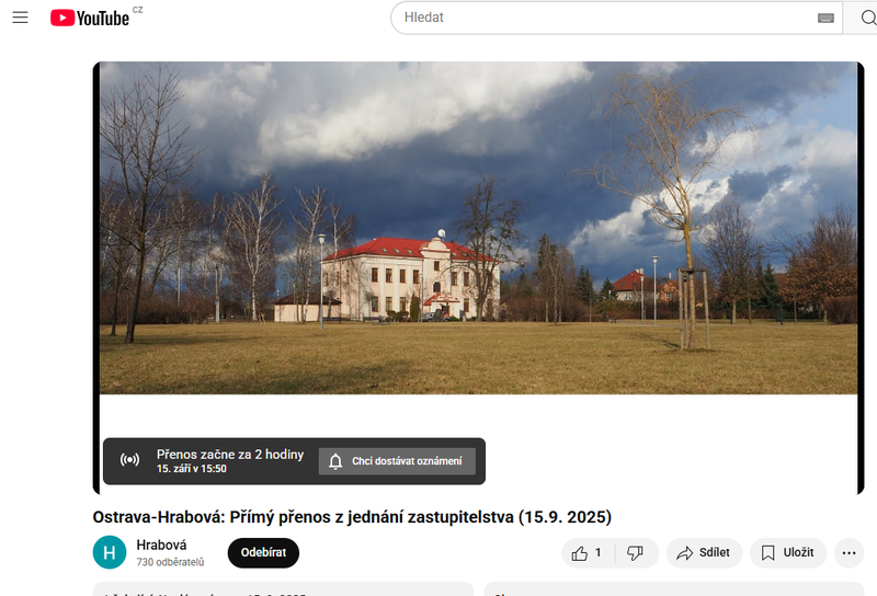 ODKAZ NA ONLINE PŘENOS ZASEDÁNÍ ZASTUPITELSTVA 