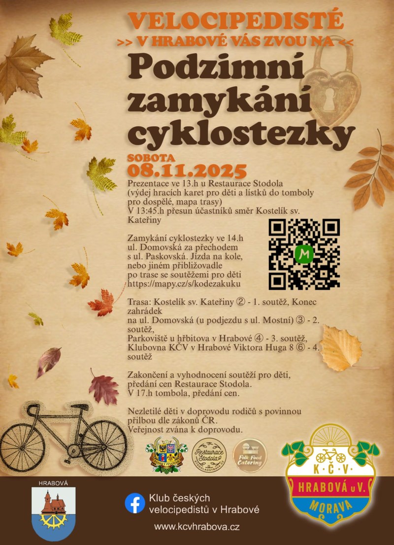 PODZIMNÍ ZAMYKÁNÍ CYKLOSTEZKY 