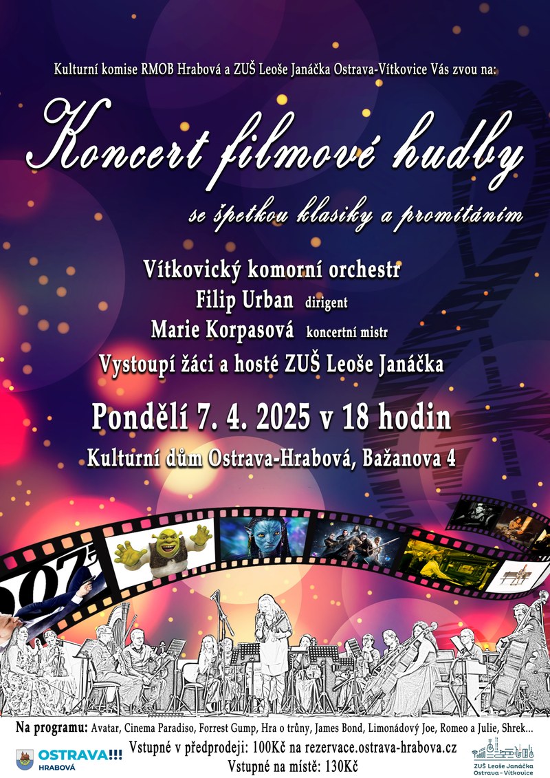 PŘIJMĚTE POZVÁNÍ NA KONCERT FILMOVÉ HUDBY 