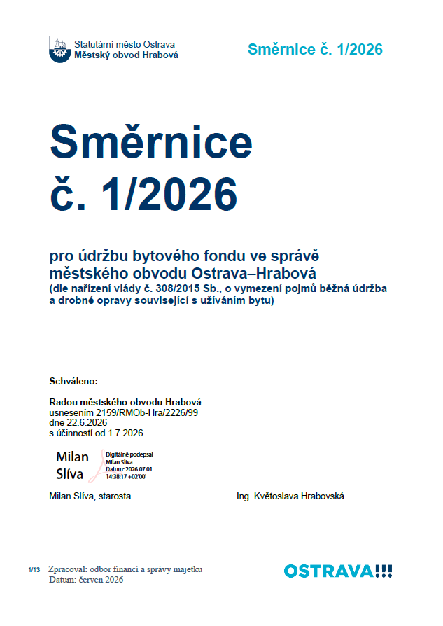 Směrnice pro údržbu bytového fondu 