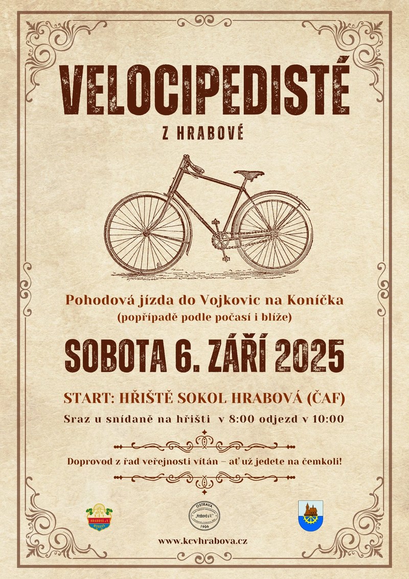 VELOCIPEDISTÉ Z HRABOVÉ VYRÁŽEJÍ NA TRADIČNÍ VÝJEZD