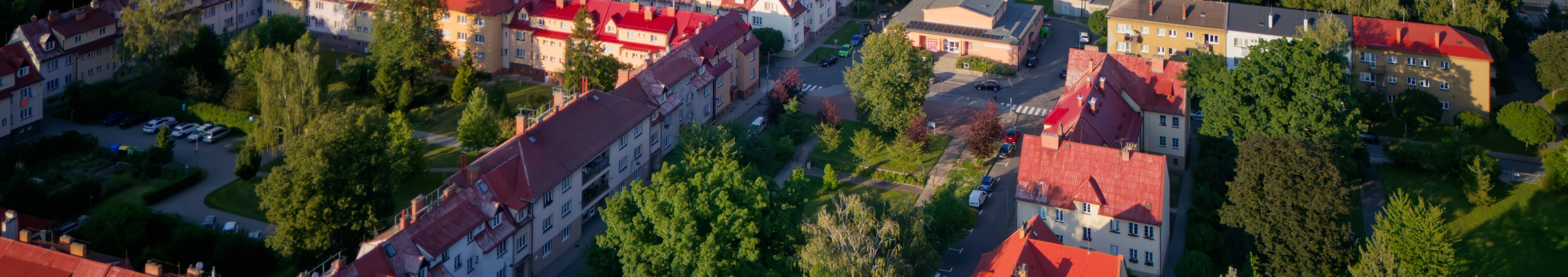 pohled z ptačí perspektivy na obec Hrabová